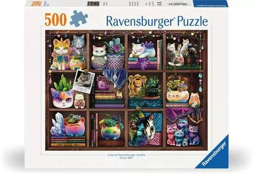 RAVENSBURGER Cubby Cats and Succulents 500 pc Puzzle