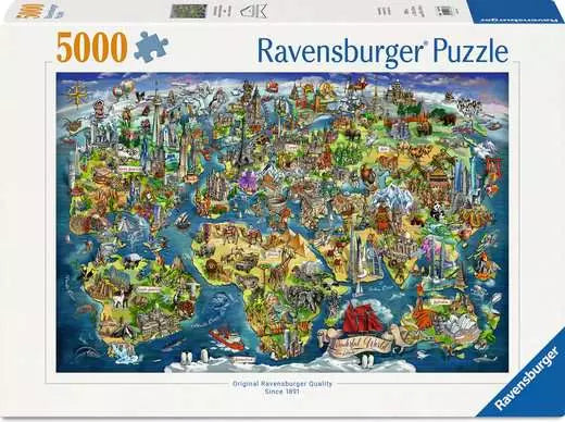 RAVENSBURGER Illustrated World Map 5000 pc Puzzle