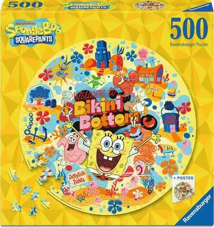 RAVENSBURGER Spongebob Squarepants 500 Pc Round Puzzle FF26
