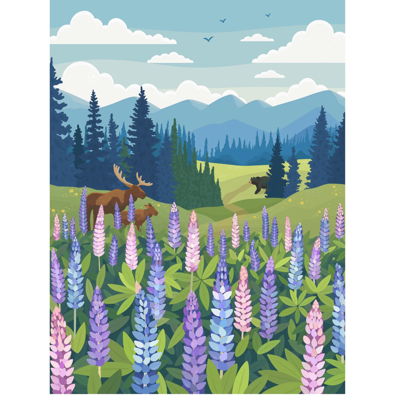 VILLAGER Lupines Meadow | 1000-Piece Puzzle for Adults | Designed in Canada by Diana Pinnell