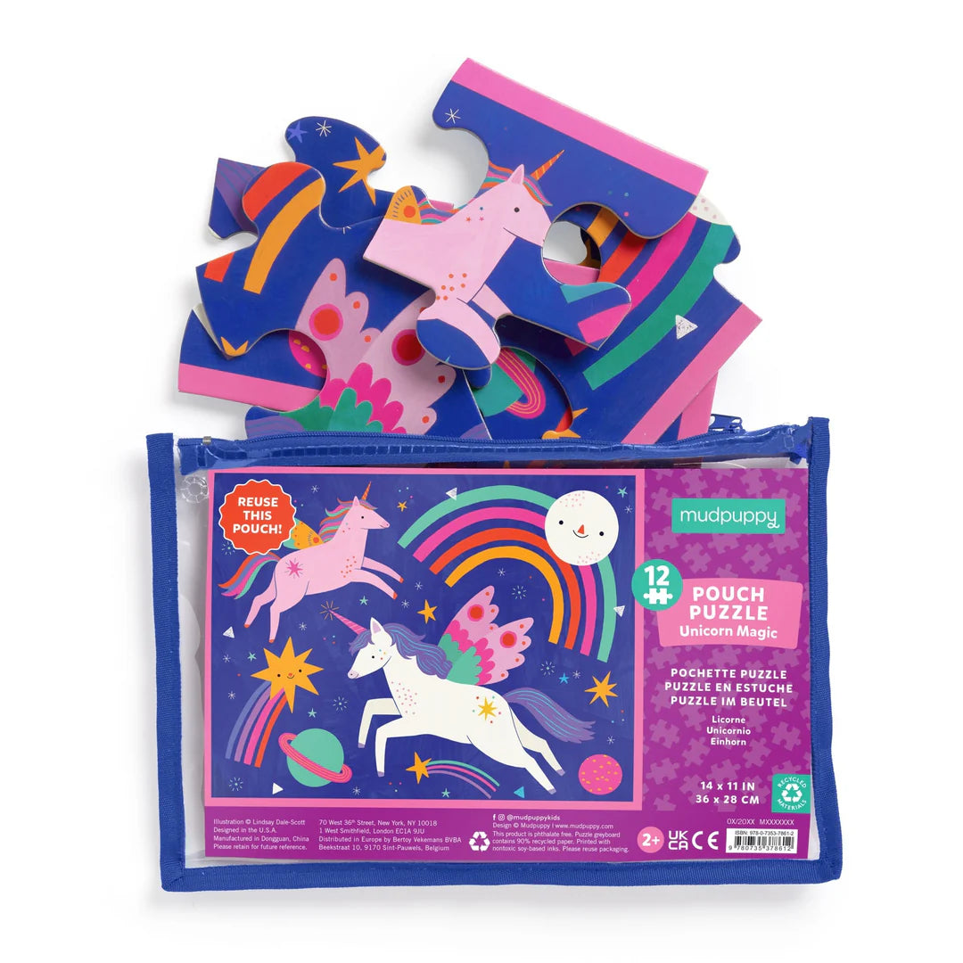 MUDPUPPY Unicorn Magic 12 Piece Pouch Puzzle