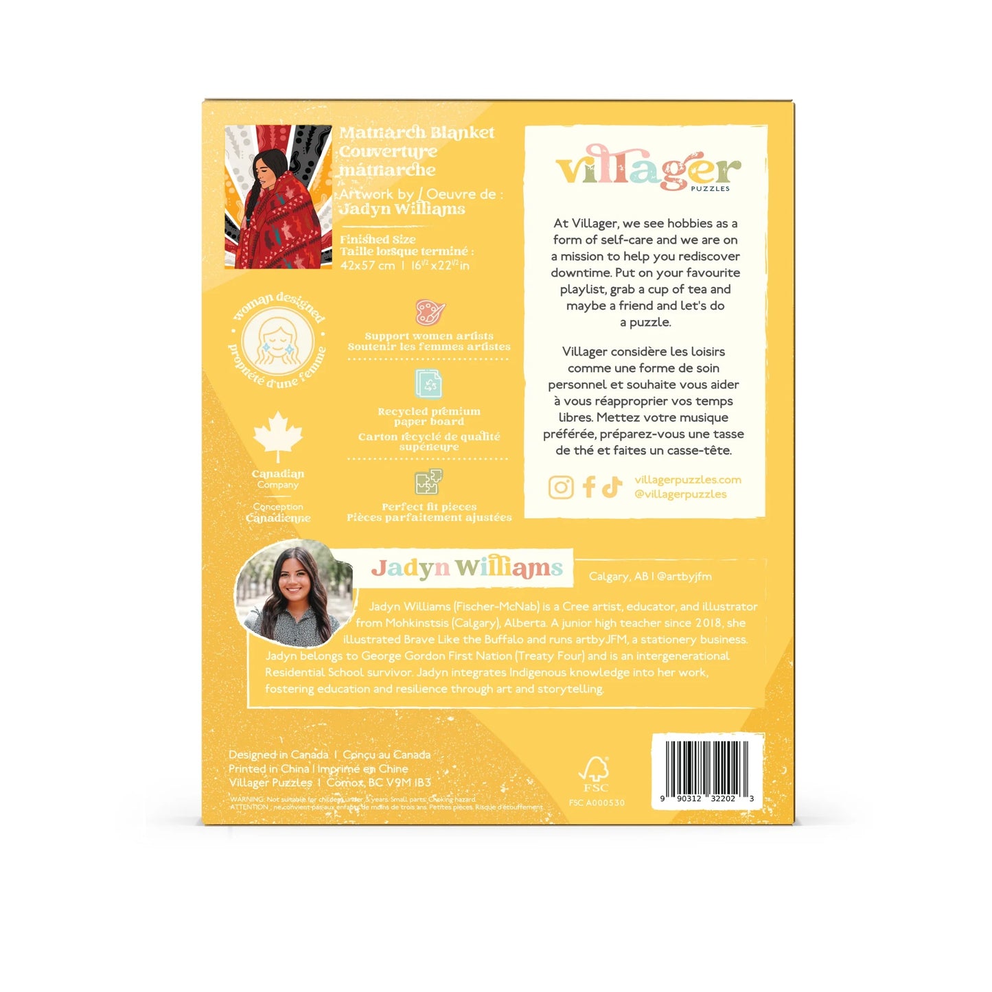 VILLAGER Matriarch Blanket | 500-Piece Puzzle for Adults | Designed in Canada by Jadyn Williams