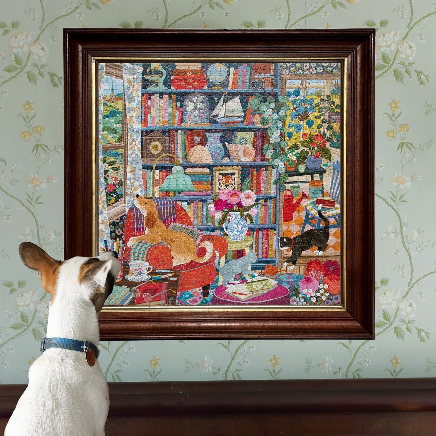 eeBoo English Cottage Library1000 Piece Puzzle