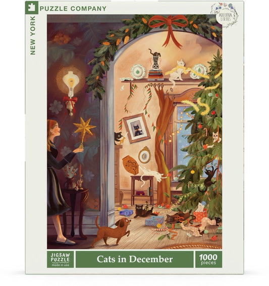 NEW YORK PUZZLE COMPANY, Cats in December, 1000 pcs