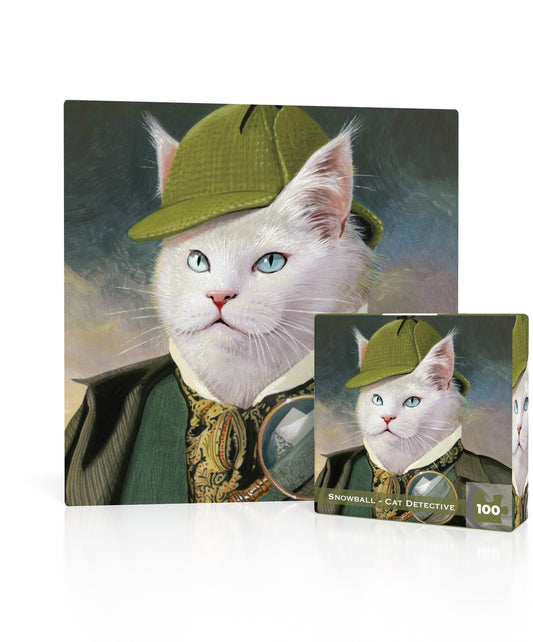 NEW YORK PUZZLE COMPANY, Snowball - Cat Detective Mini, 100 pcs