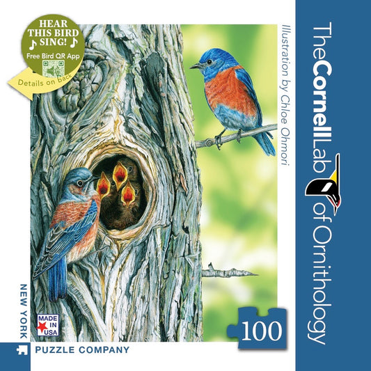NEW YORK PUZZLE COMPANY Western Bluebird Mini 100 Piece