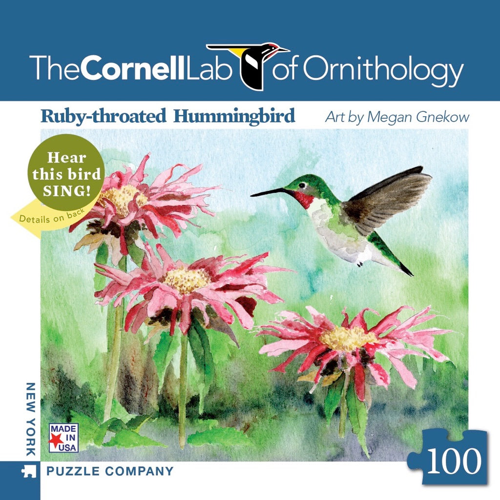 NEW YORK PUZZLE COMPANY, Ruby-throated Hummingbird Mini, 100 pcs