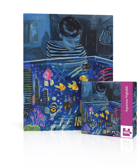 NEW YORK PUZZLE COMPANY, Aquarium Nightlife Mini 100 Piece Mini Puzzle, 100 pcs