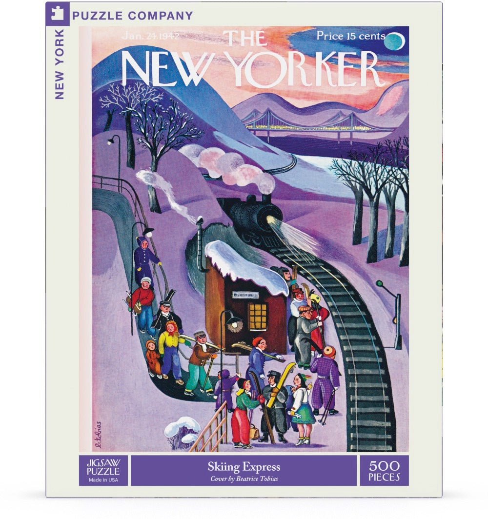 NEW YORK PUZZLE COMPANY, THE NEW YORKER, Skiing Express, 500 pcs, (Jan 24, 1942)
