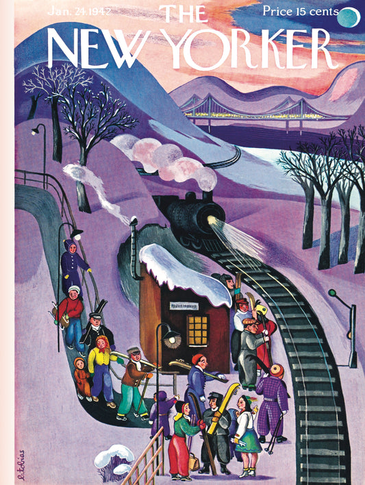 NEW YORK PUZZLE COMPANY, THE NEW YORKER, Skiing Express, 500 pcs, (Jan 24, 1942)
