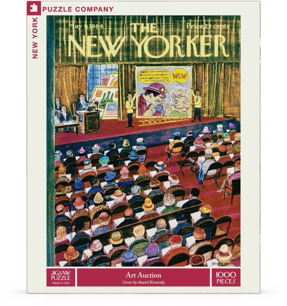 NEW YORK PUZZLE COMPANY, THE NEW YORKER, Art Auction, 1000 pcs (May 9,1964)