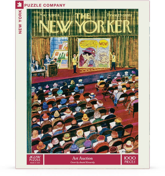 NEW YORK PUZZLE COMPANY, THE NEW YORKER, Art Auction, 1000 pcs (May 9,1964)