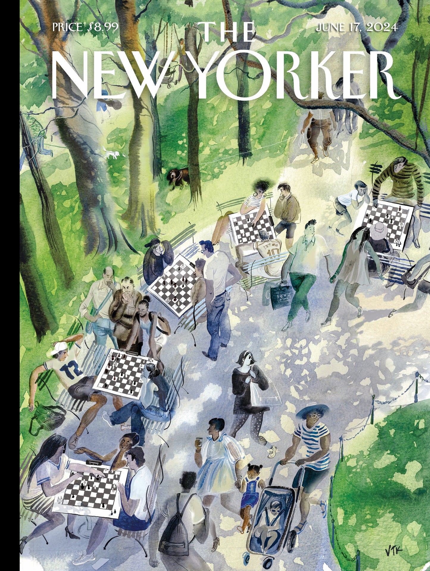 NEW YORK PUZZLE COMPANY, THE NEW YORKER, Pawns in the Park, 1000 pcs