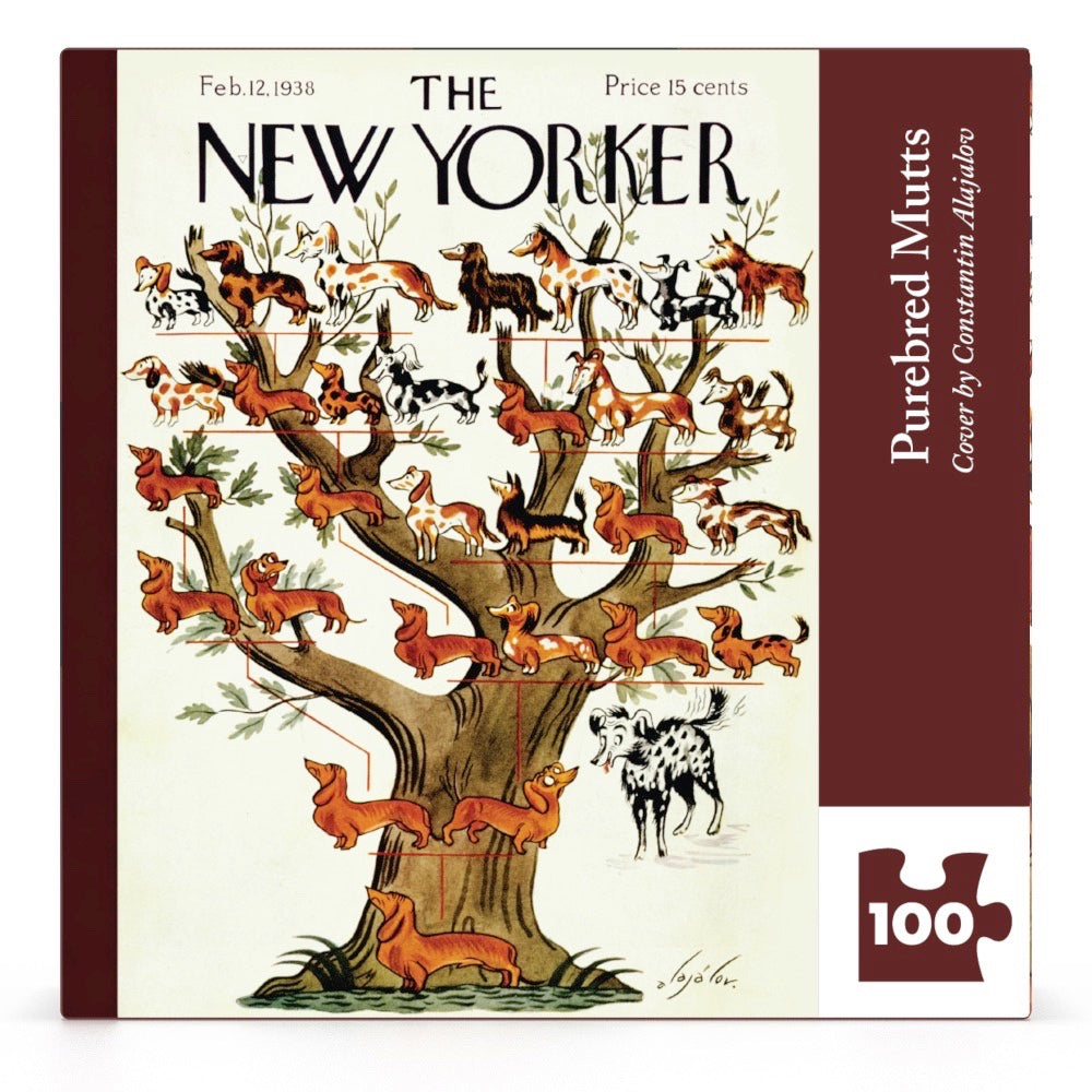 NEW YORK PUZZLE COMPANY, THE NEW YORKER, Purebred Mutts Mini, 100 pcs