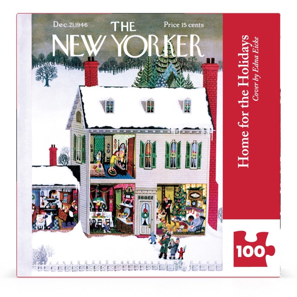 NEW YORK PUZZLE COMPANY, THE NEW YORKER, Home for the Holidays Mini, 100 pcs (Dec,21 1946)