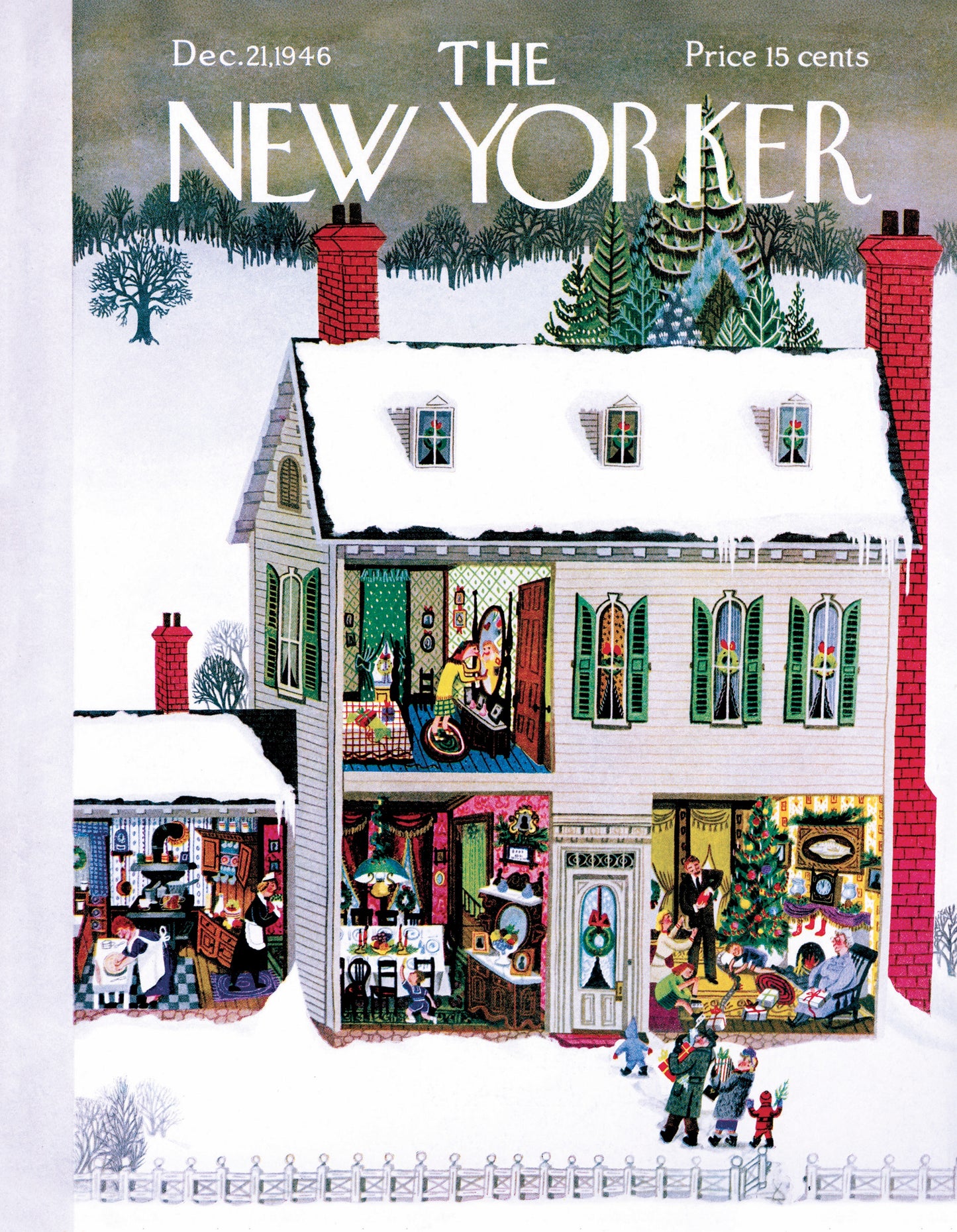 NEW YORK PUZZLE COMPANY, THE NEW YORKER, Home for the Holidays Mini, 100 pcs (Dec,21 1946)