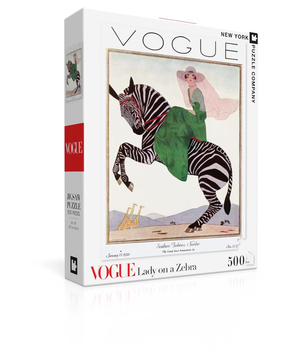 NEW YORK PUZZLE COMPANY, VOGUE, Lady on a Zebra, 500 pcs