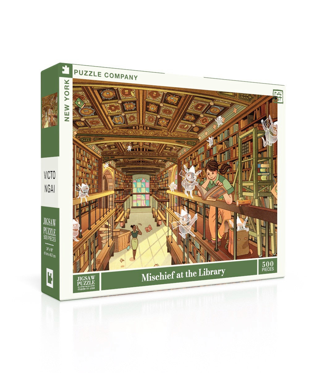 NEW YORK PUZZLE COMPANY, Mischief at the Library, 500 pcs