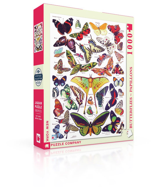 NEW YORK PUZZLE COMPANY, Butterflies ~ Papillons, 1000 pcs
