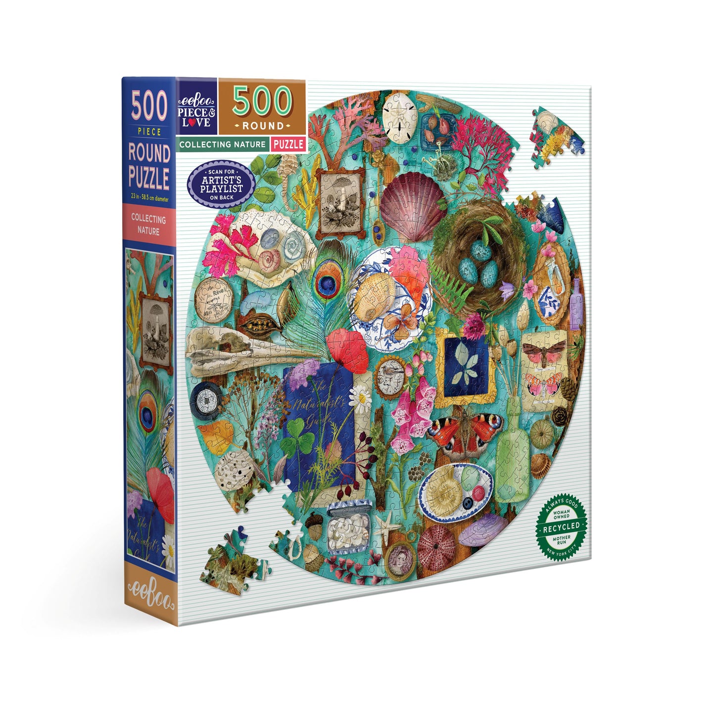 eeBoo Collecting Nature 500 Piece Round Puzzle