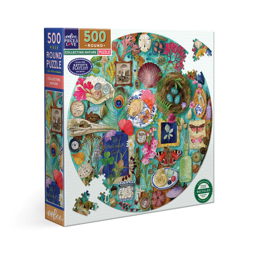 eeBoo Collecting Nature 500 Piece Round Puzzle