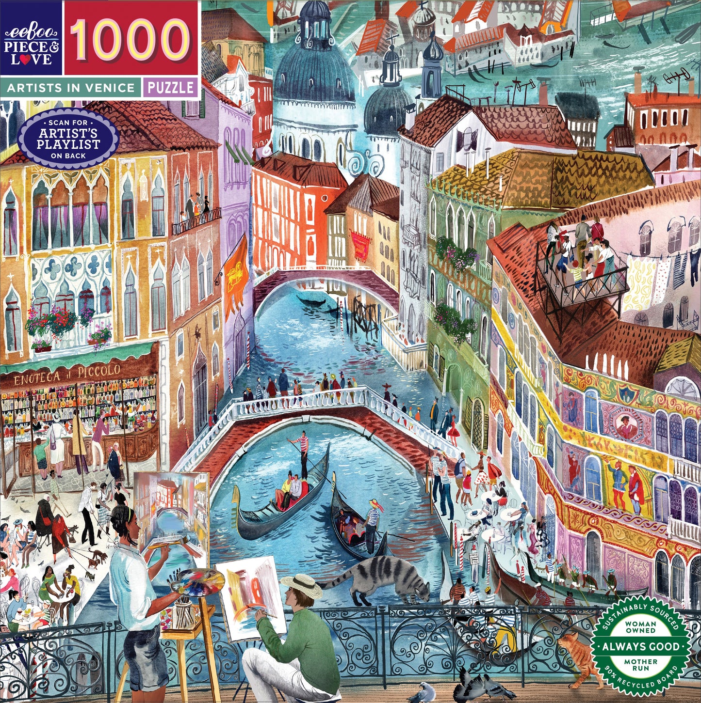 eeBoo Artists in Venice 1000 Piece Puzzle