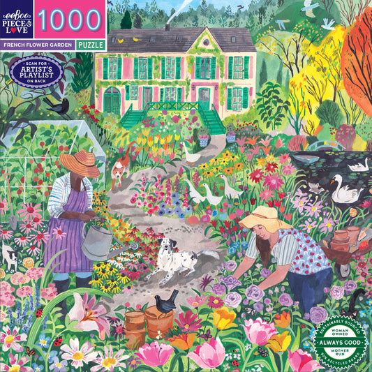 eeBoo French Flower Garden 1000 Piece Puzzle