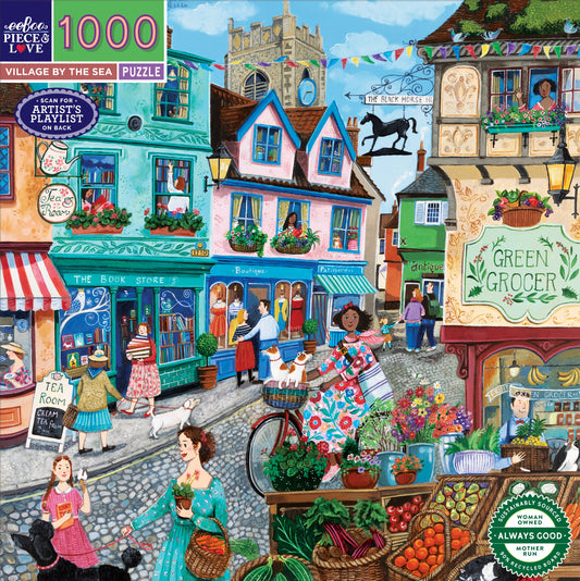 eeBoo Village by the Sea 1000 Piece Puzzle
