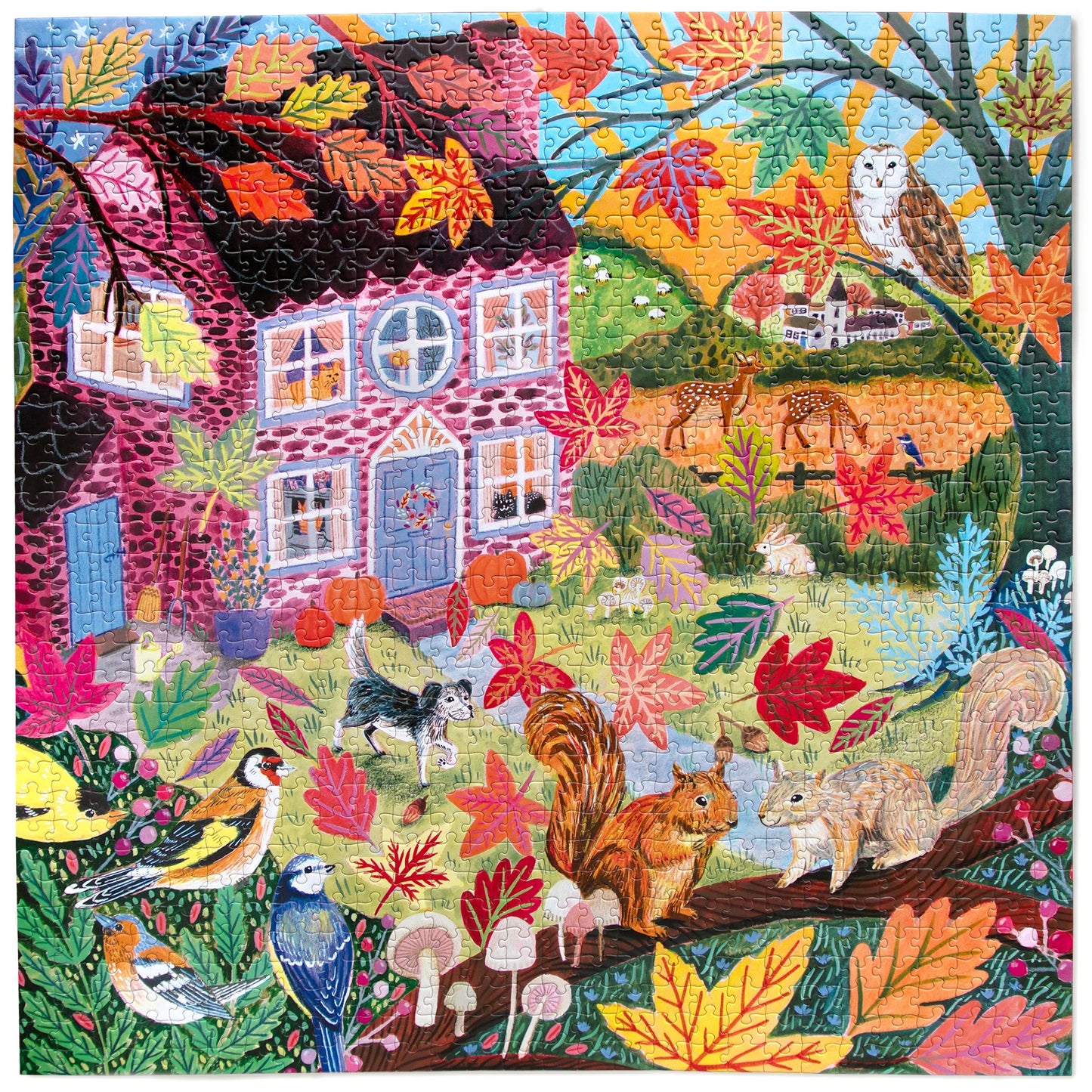 eeBoo Autumn Cottage 1000 Piece Puzzle