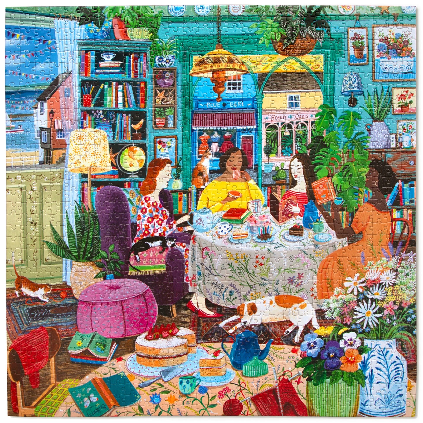 eeBoo Books & Tea by the Sea 1000 Piece Puzzle