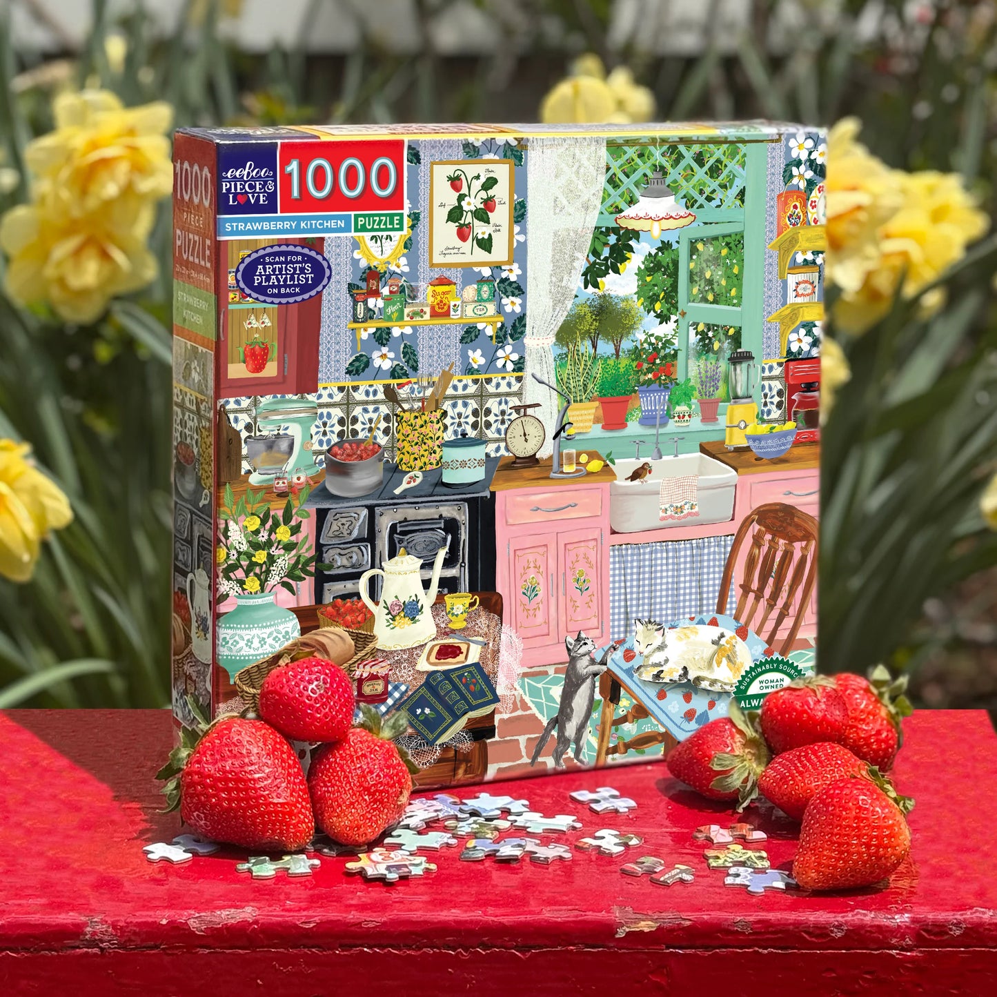 eeBoo Strawberry Kitchen 1000 Piece Puzzle