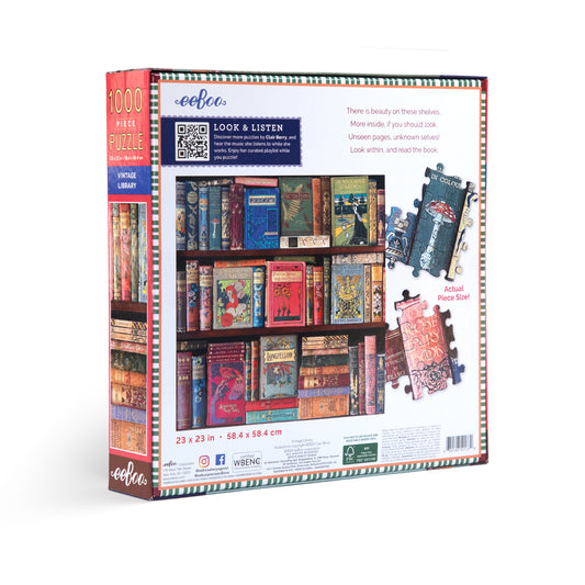 eeBoo Vintage Library 1000 Piece Puzzle