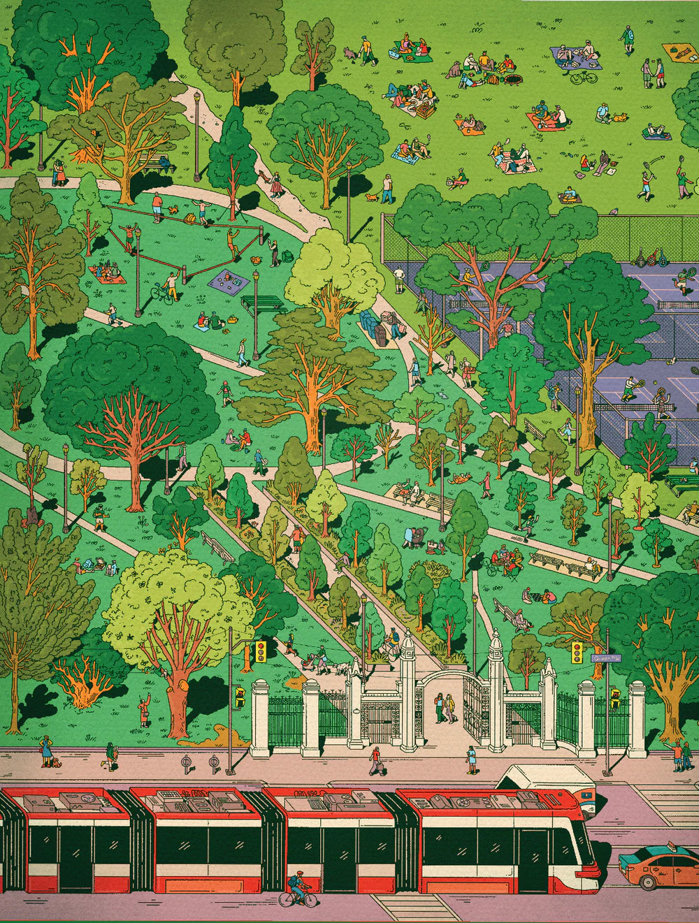 MANGO PUZZLES Trinity Bellwoods | 1000-piece Puzzle for Adults | Artwork by Kathleen Fu