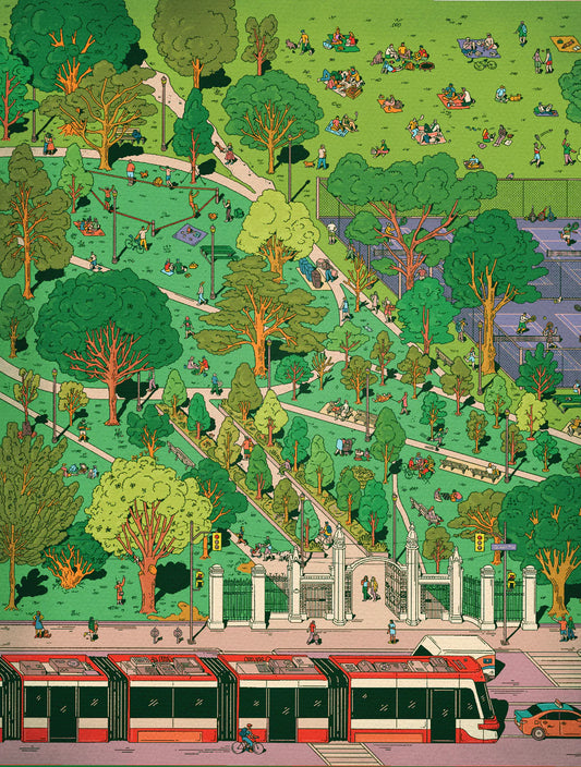 MANGO PUZZLES Trinity Bellwoods | 1000-piece Puzzle for Adults | Artwork by Kathleen Fu