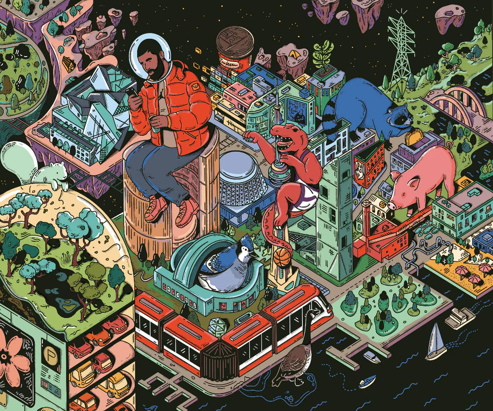 MANGO PUZZLES Space Jam Toronto | 1000-piece Puzzle for Adults | Artwork by Kathleen Fu