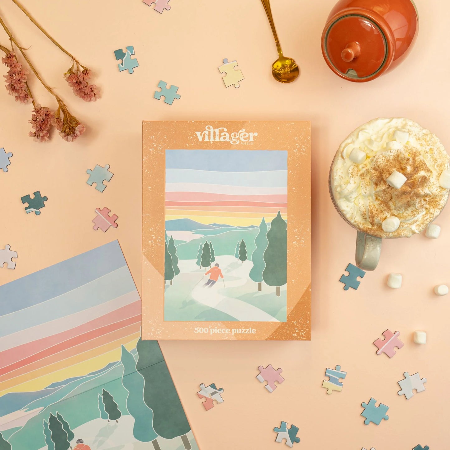 VILLAGER Sunset Ski | 500-Piece Puzzle for Adults | Designed in Canada by Maude Gervais