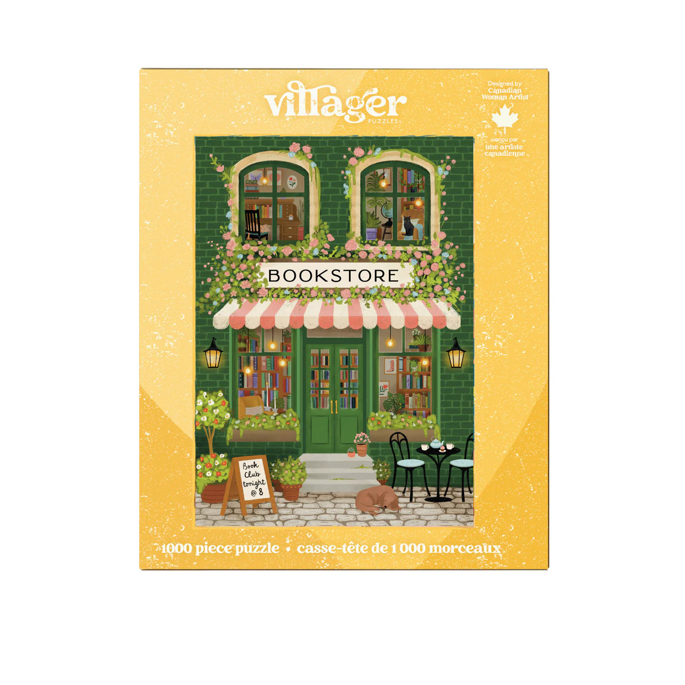 VILLAGER Emerald Bookstore | 1000-Piece Puzzle for Adults | Designed in Canada by Tara Younggren
