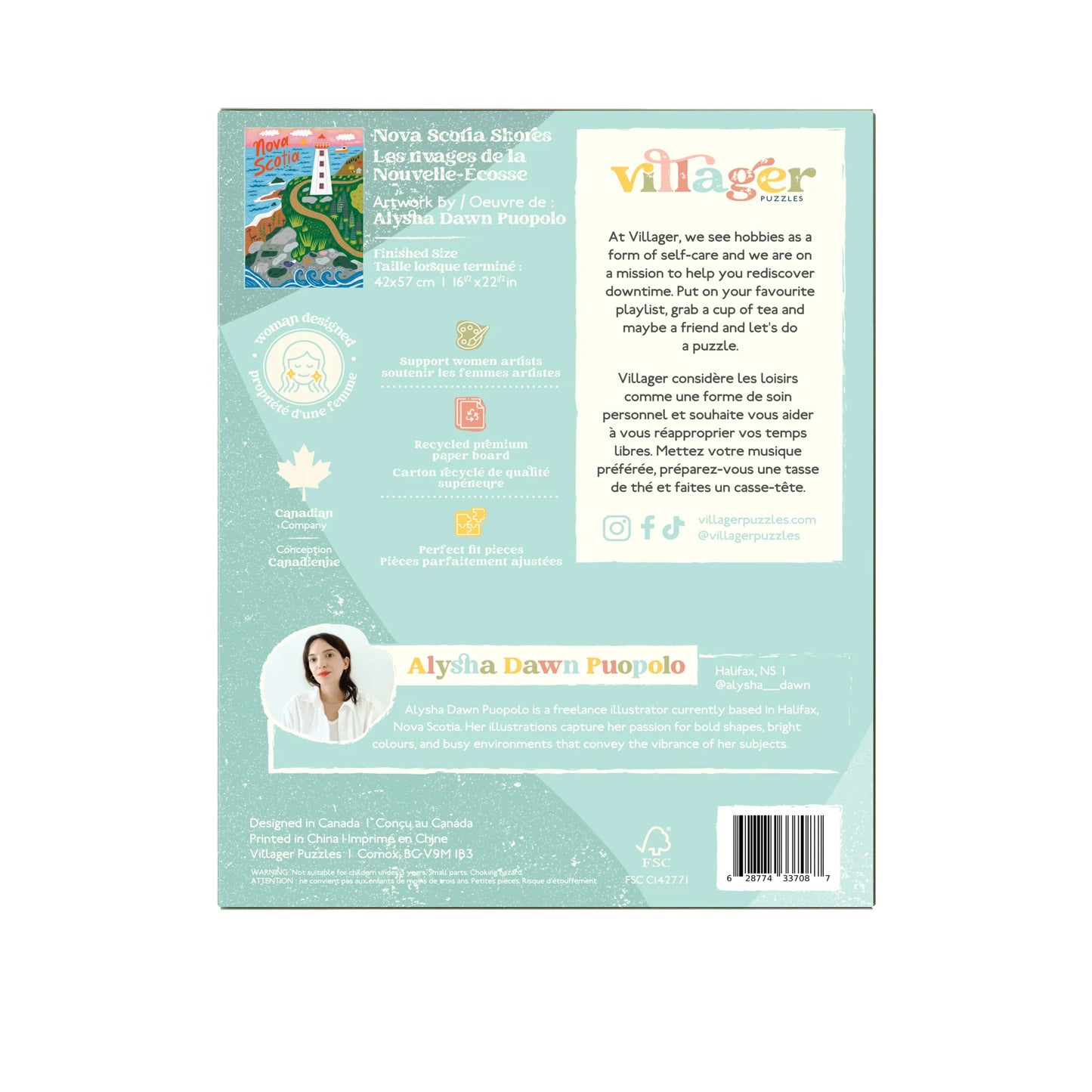 VILLAGER Nova Scotia Shores | 500-Piece Puzzle for Adults | Designed in Canada by Alysha Dawn Puopolo