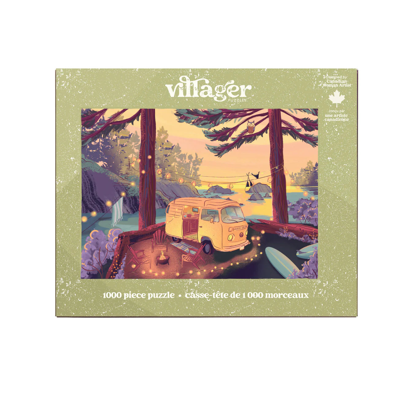 VILLAGER Twilight Campsite | 1000-Piece Puzzle for Adults | Designed in Canada by Capri Sadler