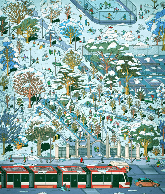 MANGO PUZZLES Trinity Bellwoods - Winter Edition | 1,000-Piece Puzzle | Artwork by Kathleen Fu
