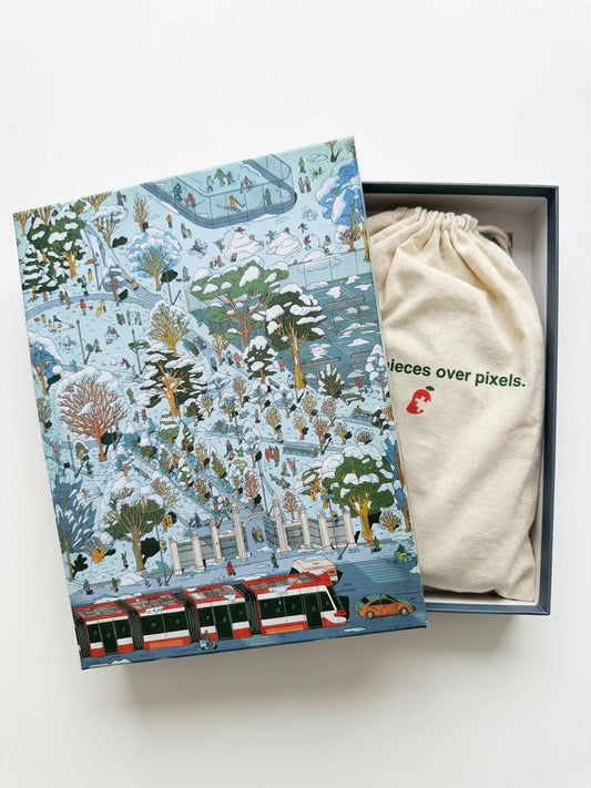 MANGO PUZZLES Trinity Bellwoods - Winter Edition | 1,000-Piece Puzzle | Artwork by Kathleen Fu