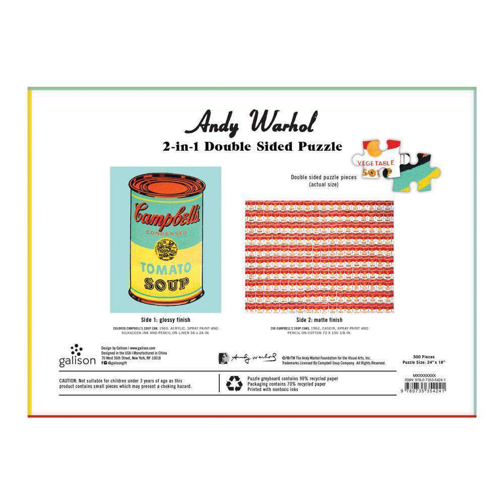 GALISON Andy Warhol Soup Can 2-sided 500 Piece Puzzle