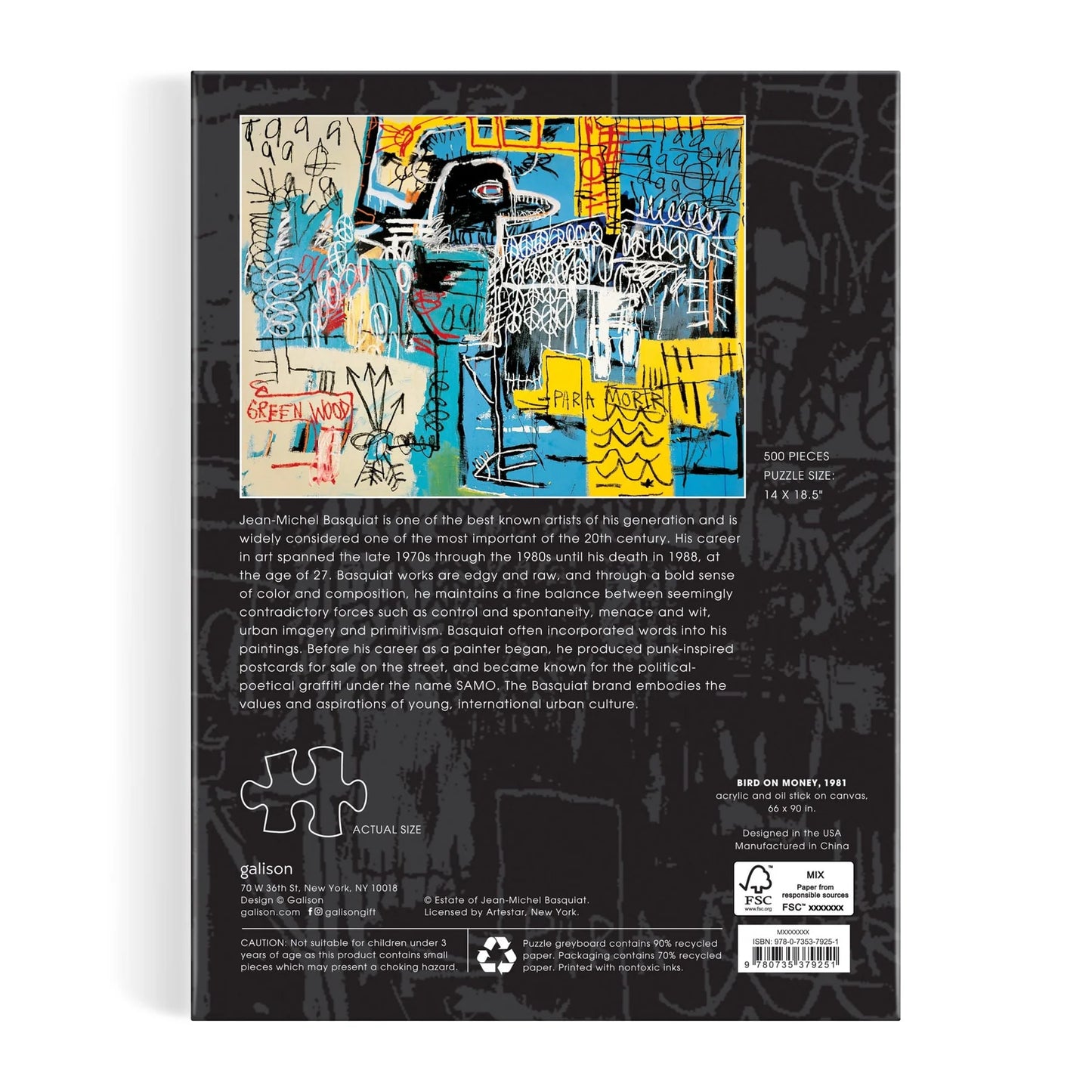 GALISON Basquiat Bird on Money 500 Piece Book Puzzle