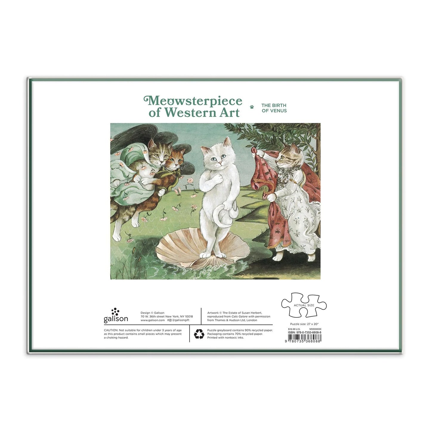 GALISON Birth of Venus Meowsterpiece of Western Art 1000 Piece Puzzle