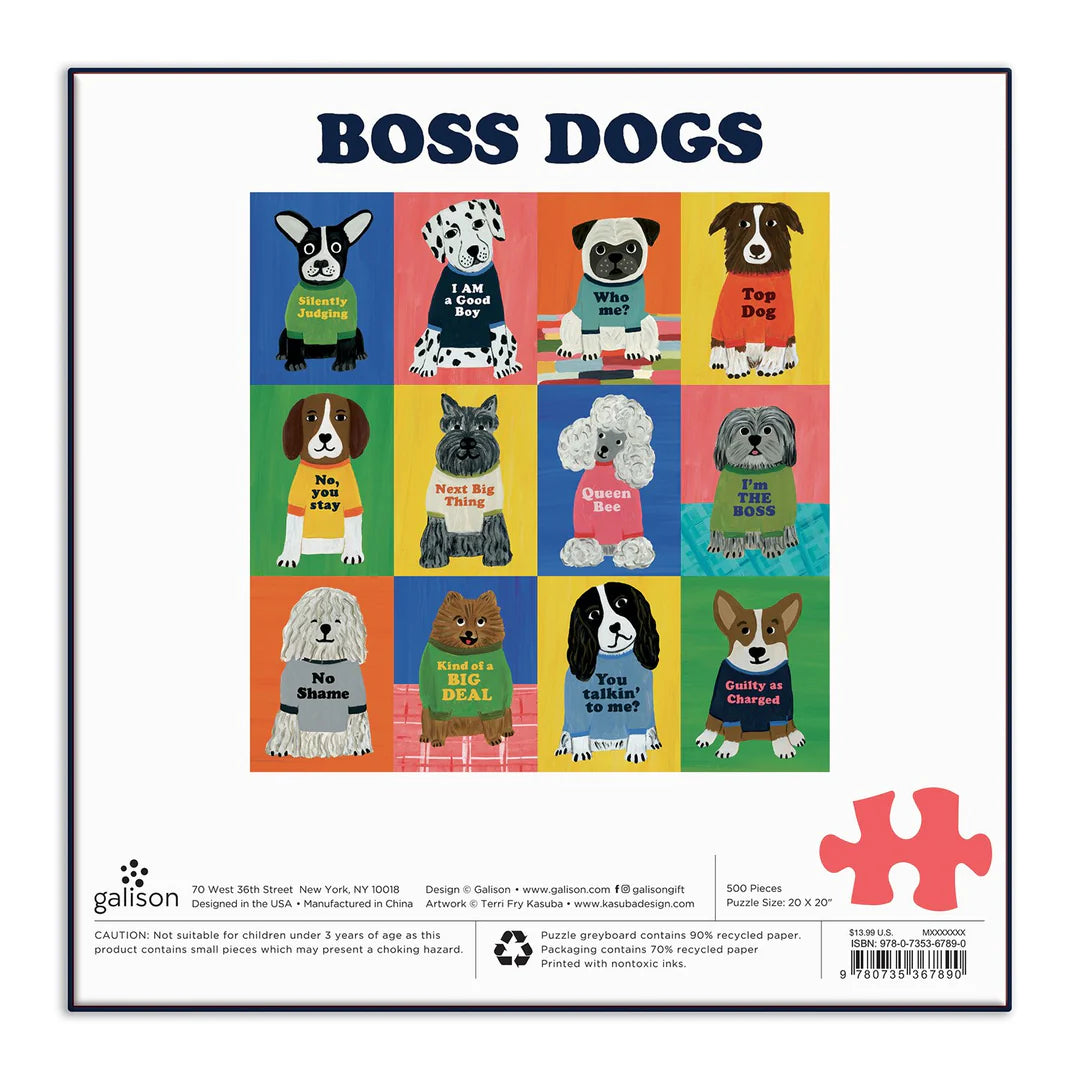 GALISON Boss Dogs 500 Piece Family Puzzle