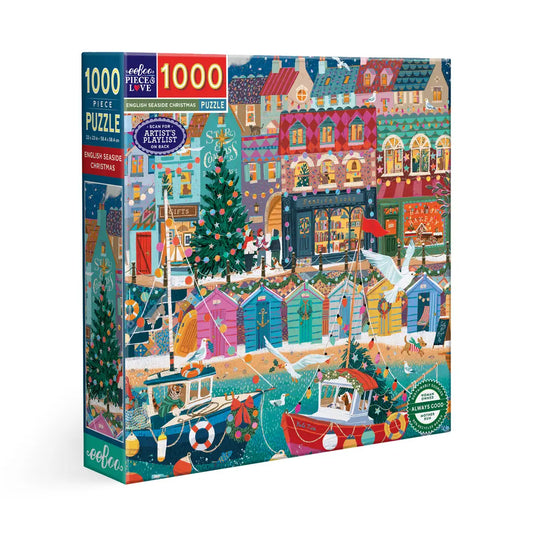 eeBoo English Seaside Christmas 1000 Piece Puzzle