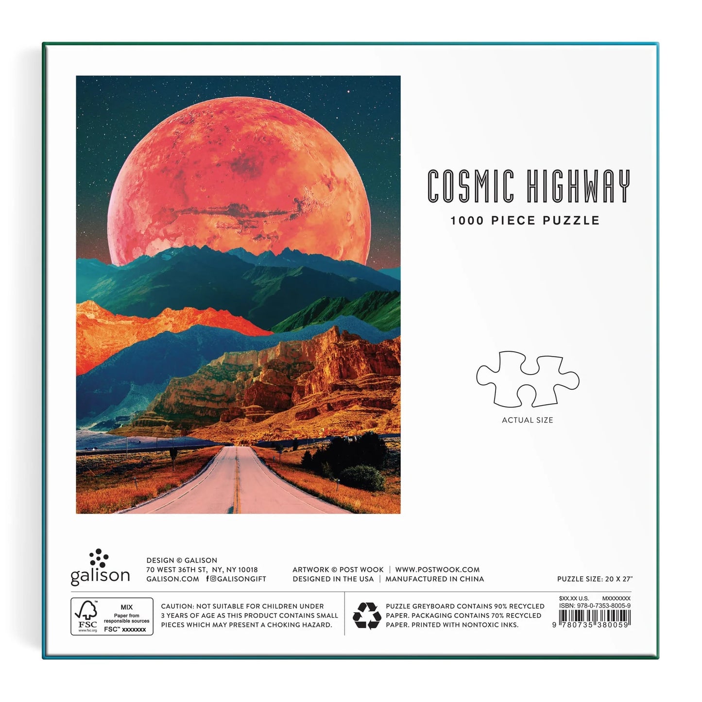 GALISON Cosmic Highway 1000 Piece Puzzle in a Square Box