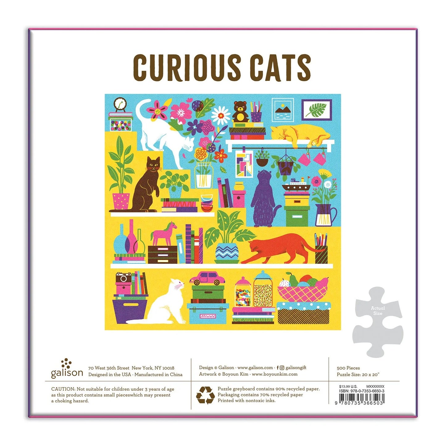 GALISON Curious Cats 500 Piece Puzzle