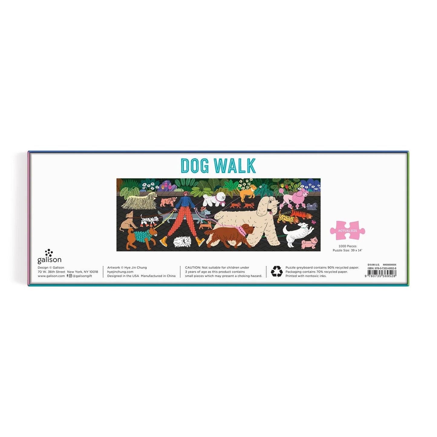 GALISON Dog Walk 1000 Piece Panoramic Puzzle