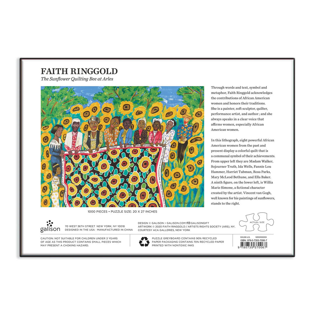 GALISON Faith Ringgold The Sunflower Quilting Bee at Arles 1000 Piece Puzzle